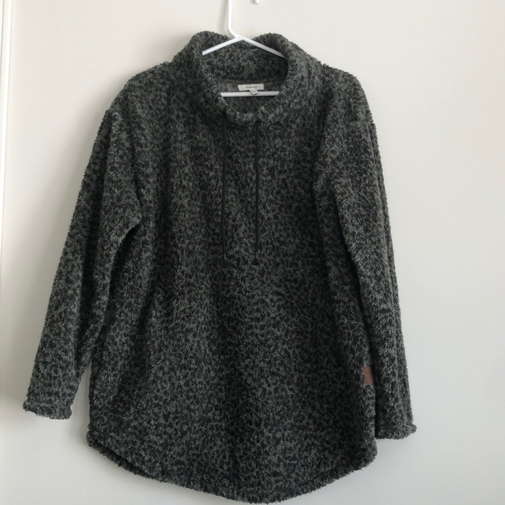 NWT Maurices green print cowl neck pullover size lg